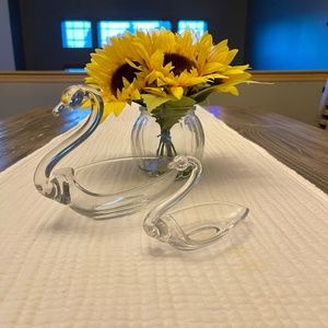 Vintage Duncan & Miller Pall Mall Swan Dish-Clear Glass